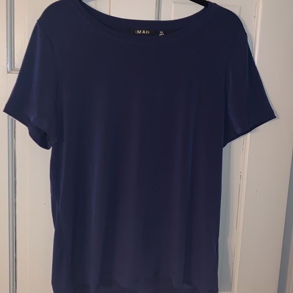 IMAN Tops - NWOT NAVY BLUE SHIRT SLEEVE 👚 IMAN!!